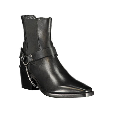 Cafenoir Black Leather Women Ankle Boot