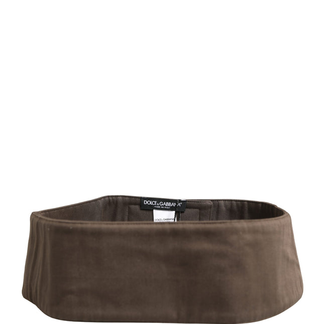 Dolce & Gabbana Brown Viscose Wide Belt Waist Cummerband Men