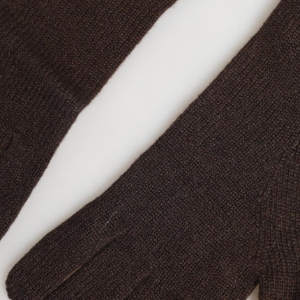 Dolce & Gabbana Brown Cashmere Knitted Elbow Length Mitten Gloves