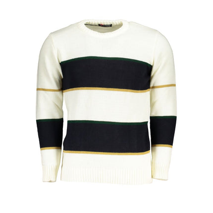 U.S. Grand White Acrylic Men Sweater