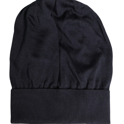 Dolce & Gabbana Black Solid Wool Knitted Winter Beanie Cap Hat