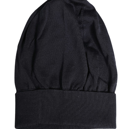 Dolce & Gabbana Black Solid Wool Knitted Winter Beanie Cap Hat