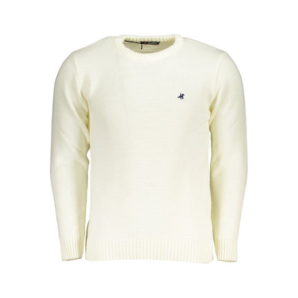 U.S. Grand White Acrylic Men Sweater