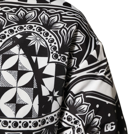 Dolce & Gabbana Black White BandanaPrint Men Bomber  Jacket