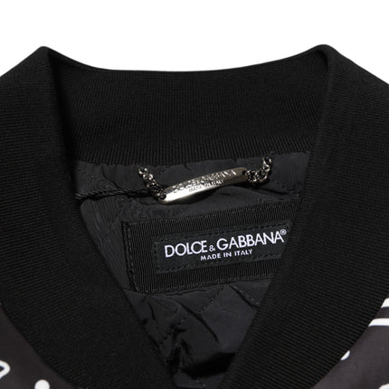 Dolce & Gabbana Black White BandanaPrint Men Bomber  Jacket