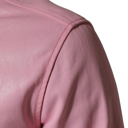 Dolce & Gabbana Pink Cotton Collared Men Button Down Shirt