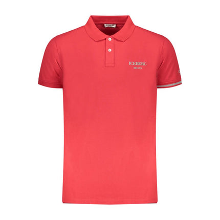 Iceberg Red Cotton Mens Polo Shirt
