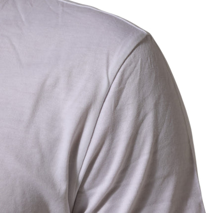 Dolce & Gabbana White Cotton DG Love Patch Crew Neck T-shirt