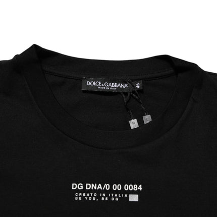 Dolce & Gabbana Black Statement Cotton Crew Neck Men T-shirt