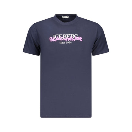 Iceberg Neon Blue Cotton Mens T-Shirt