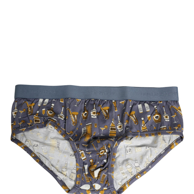 Dolce & Gabbana Gray Jazz Cocktail Men Brando Brief Underwear