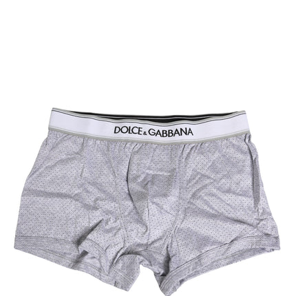 Dolce & Gabbana Gray Logo Cotton Men Regular Boxer Underwear