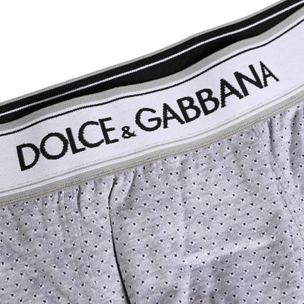 Dolce & Gabbana Gray Logo Cotton Men Regular Boxer Underwear