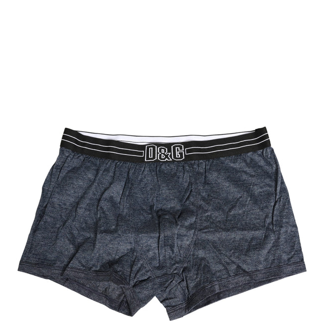 Dolce & Gabbana Dark Blue Logo Cotton Regular Boxer Underwear