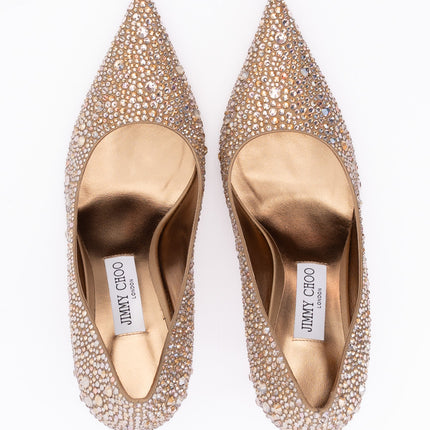 Jimmy Choo Light Bronze Crystal Love 85 Pumps