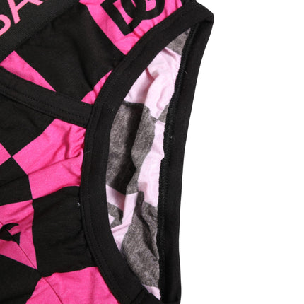 Dolce & Gabbana Black Pink Logo Cotton Brando Brief Underwear
