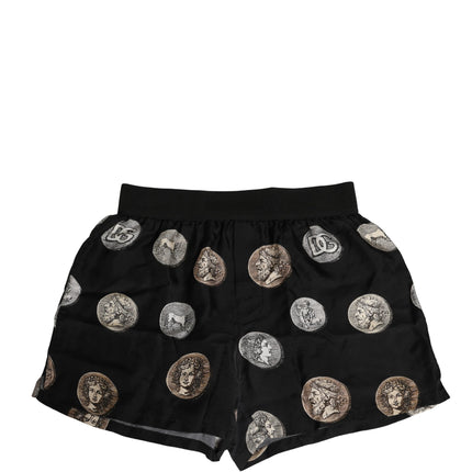 Dolce & Gabbana Black Ancient Coin Print Boxer Shorts Underwear