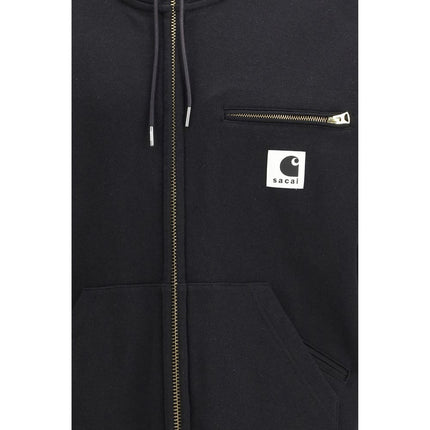 Sacai Black Cotton Sweatshirt