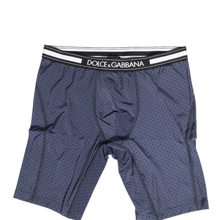 Dolce & Gabbana Dark Blue Polka Dots Men Bike Shorts Underwear