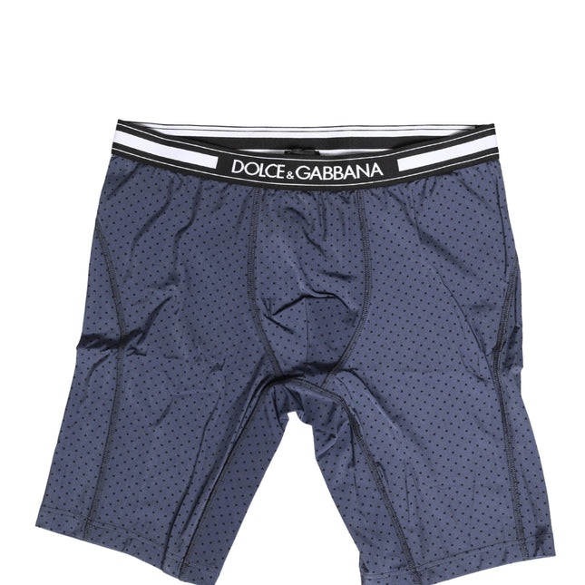 Dolce & Gabbana Dark Blue Polka Dots Men Bike Shorts Underwear