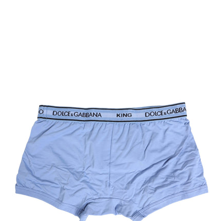 Dolce & Gabbana Light Blue Cotton Men Regular Boxer Underwear