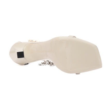 Jimmy Choo White Patent Leather Verity 100 Sandals