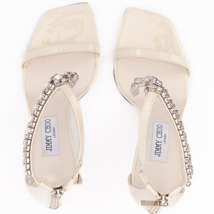 Jimmy Choo White Patent Leather Verity 100 Sandals