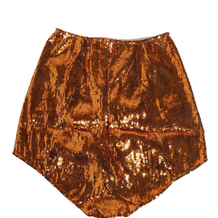 Dolce & Gabbana Orange Sequin Nylon High Waist Girdle Underwear