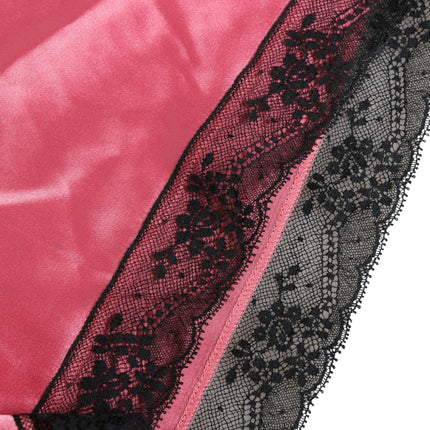 Dolce & Gabbana Pink Silk Satin Lace Trim Pajama Shorts Sleepwear
