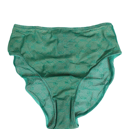 Dolce & Gabbana Green Lace Nylon DG Lingerie Panty Brief Underwear