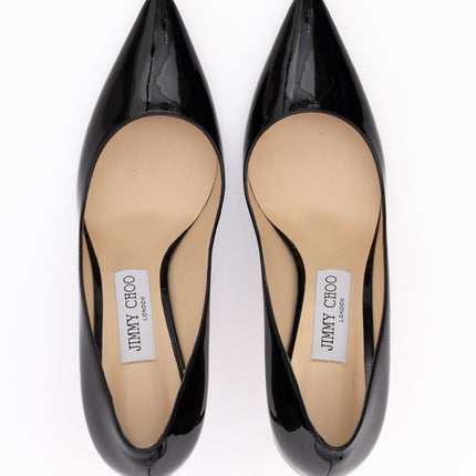 Jimmy Choo Black Patent Leather Romy 85 Pumps