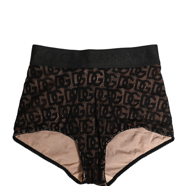 Dolce & Gabbana Black Cotton DG Logo High Waist Girdle Underwear