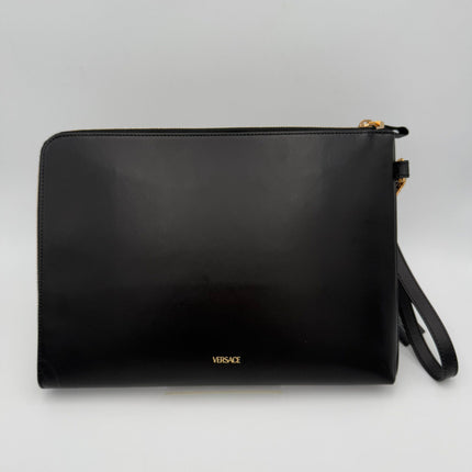 Versace VERSACE LA MEDUSA Signature Leather Clutch