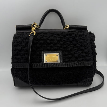 Dolce & Gabbana DOLCE & GABBANA Sicily Python and Macramé Handbag