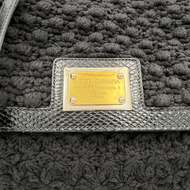 Dolce & Gabbana DOLCE & GABBANA Sicily Python and Macramé Handbag
