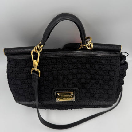 Dolce & Gabbana DOLCE & GABBANA Sicily Python and Macramé Handbag