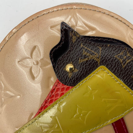 Louis Vuitton LOUIS VUITTON Micro Boite Chapeau Patent Patchwork LV Bird Coin Purse