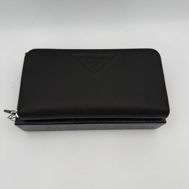 Prada PRADA Zip in Saffiano Leather Wallet
