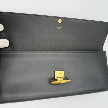 Celine CELINE TRIOMPHE Black Clutch