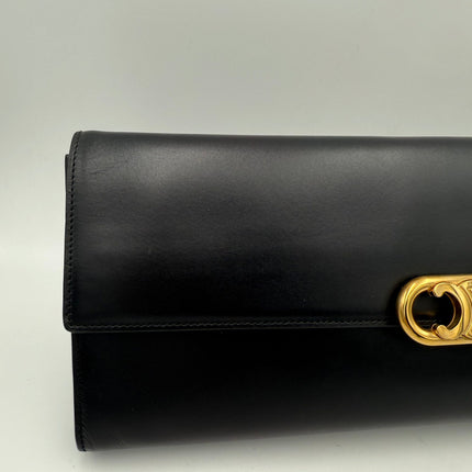 Celine CELINE TRIOMPHE Black Clutch