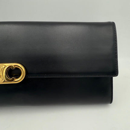 Celine CELINE TRIOMPHE Black Clutch