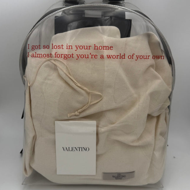 Valentino Garavani VALENTINO GARAVANI Leather and Transparent Plastic Backpack