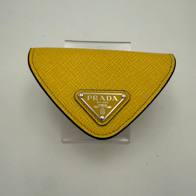 Prada PRADA Saffiano Yellow Coin Purse
