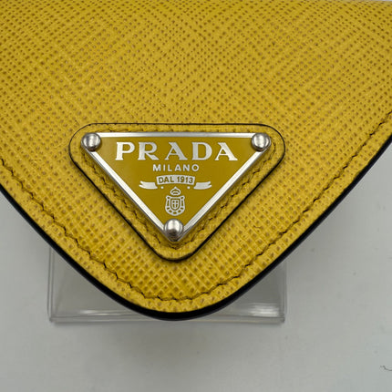 Prada PRADA Saffiano Yellow Coin Purse