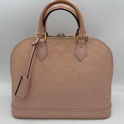 Louis Vuitton LOUIS VUITTON Alma MM Pink Patent Monogram Handbag