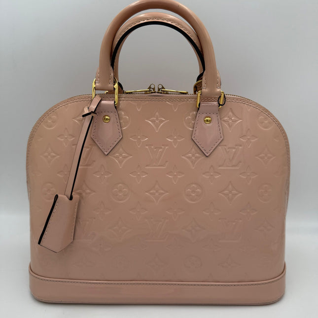 Louis Vuitton LOUIS VUITTON Alma MM Pink Patent Monogram Handbag