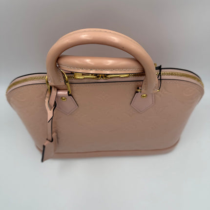 Louis Vuitton LOUIS VUITTON Alma MM Pink Patent Monogram Handbag