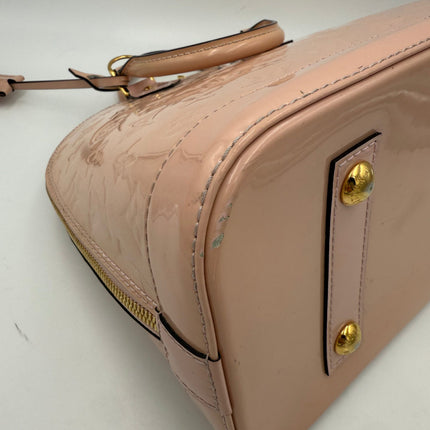 Louis Vuitton LOUIS VUITTON Alma MM Pink Patent Monogram Handbag