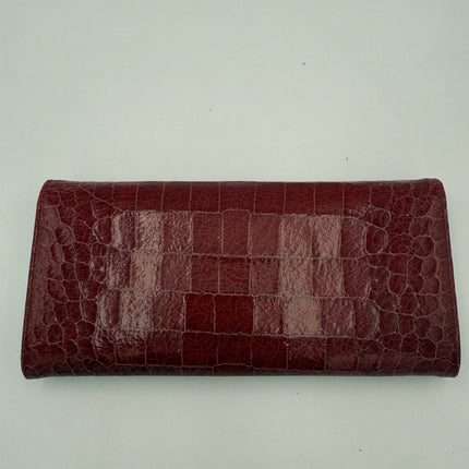 Miu Miu MIU MIU Rosso Crocodile Print Leather Wallet