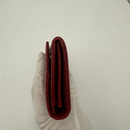 Miu Miu MIU MIU Rosso Crocodile Print Leather Wallet